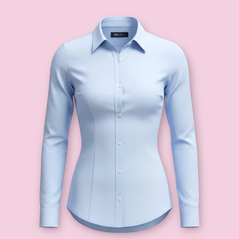 ZARA🎀Like New🎀Blue Button Down Shirt/Mini Shirt Dress🎀S🎀Tailored & Flattering!